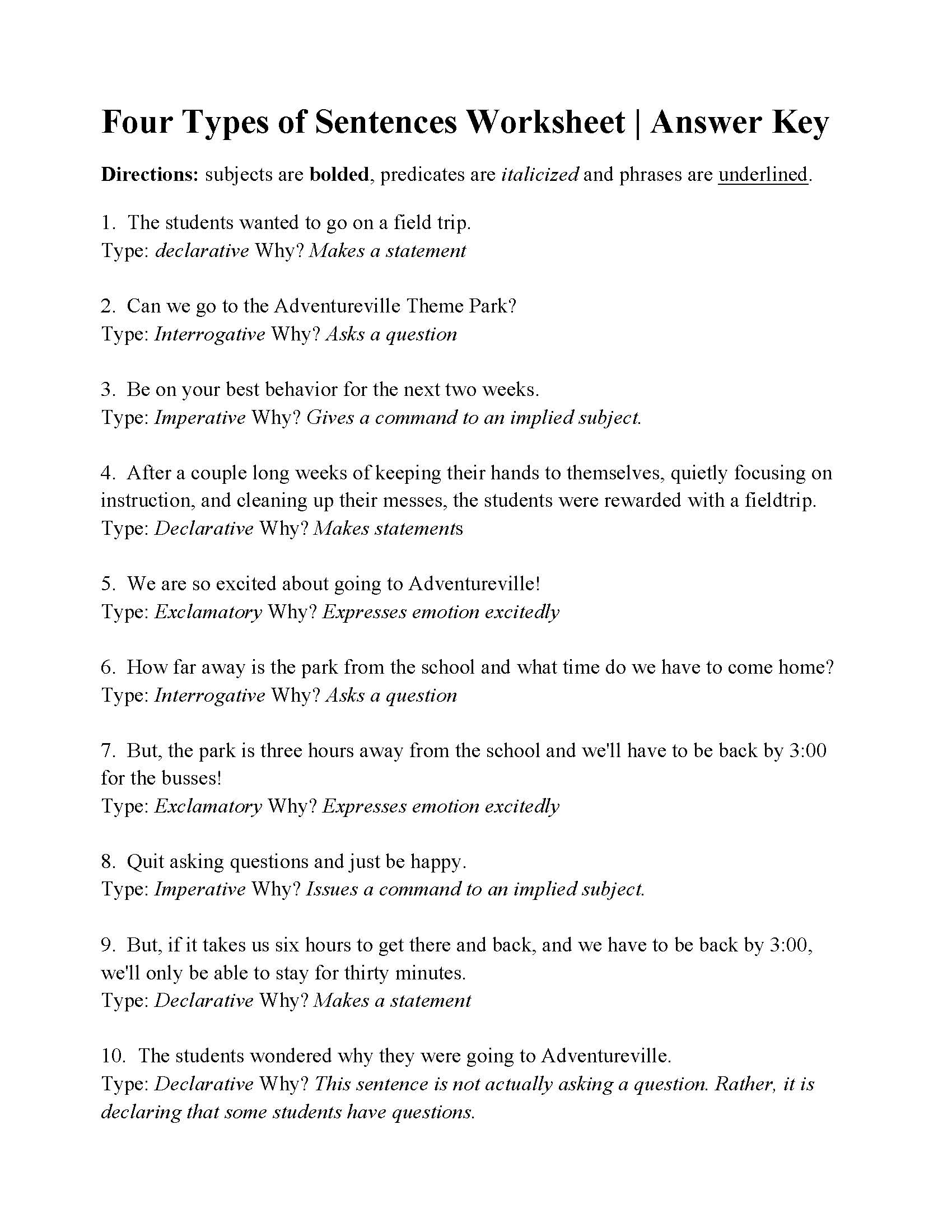 four-types-of-sentences-worksheet-answers