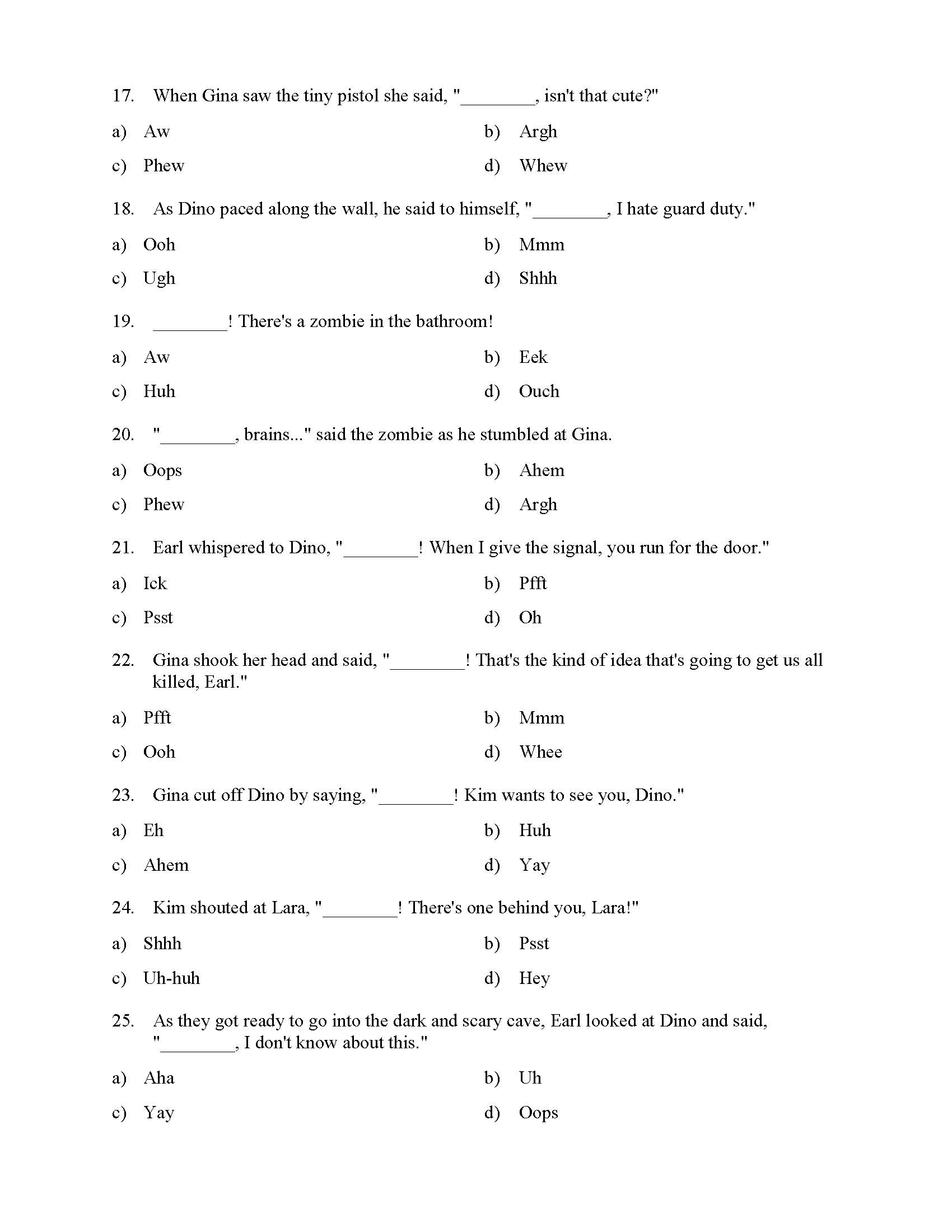 Interjections Worksheet 5th Grade Ivuyteq