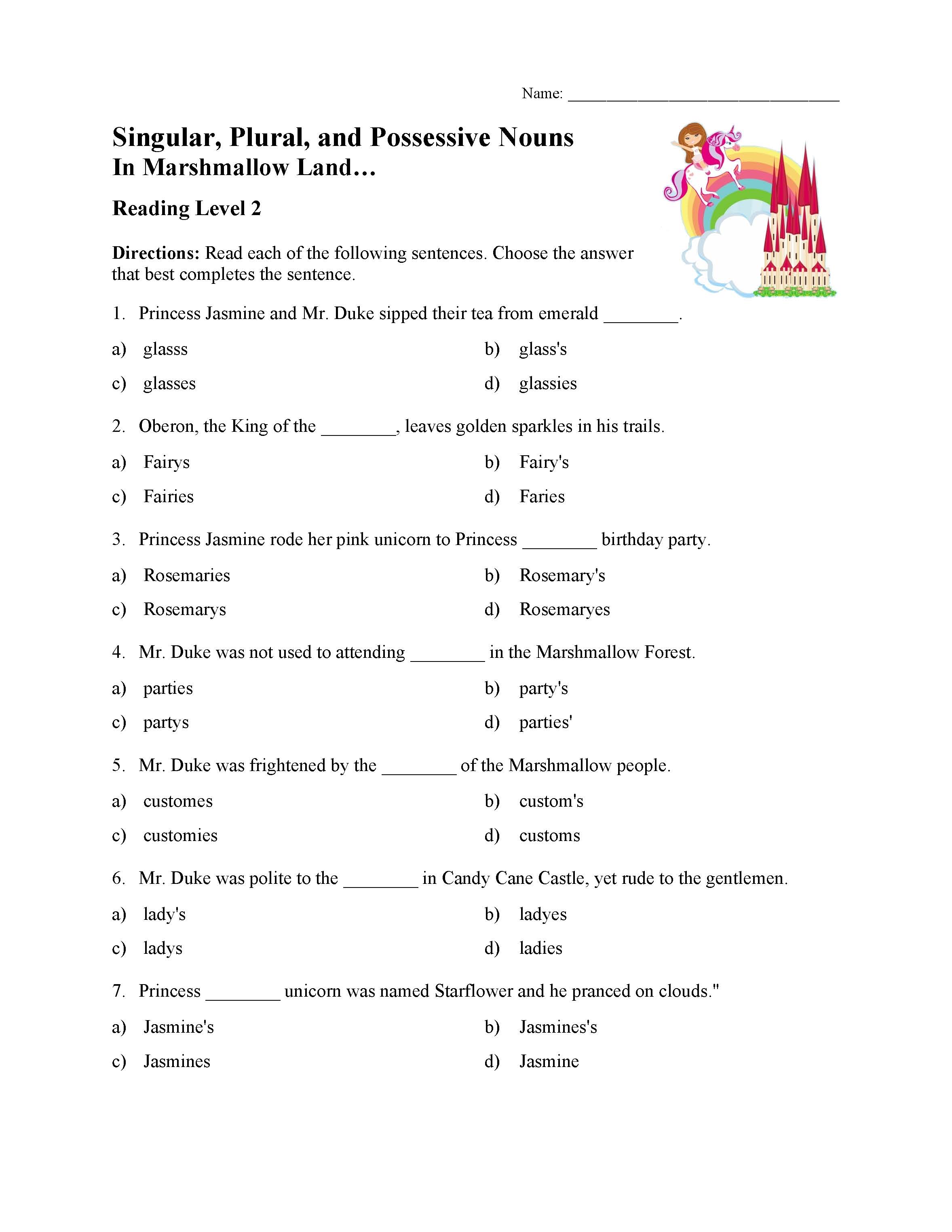 Possessive Nouns Worksheets 6th Grade Printable Worksheets Word 