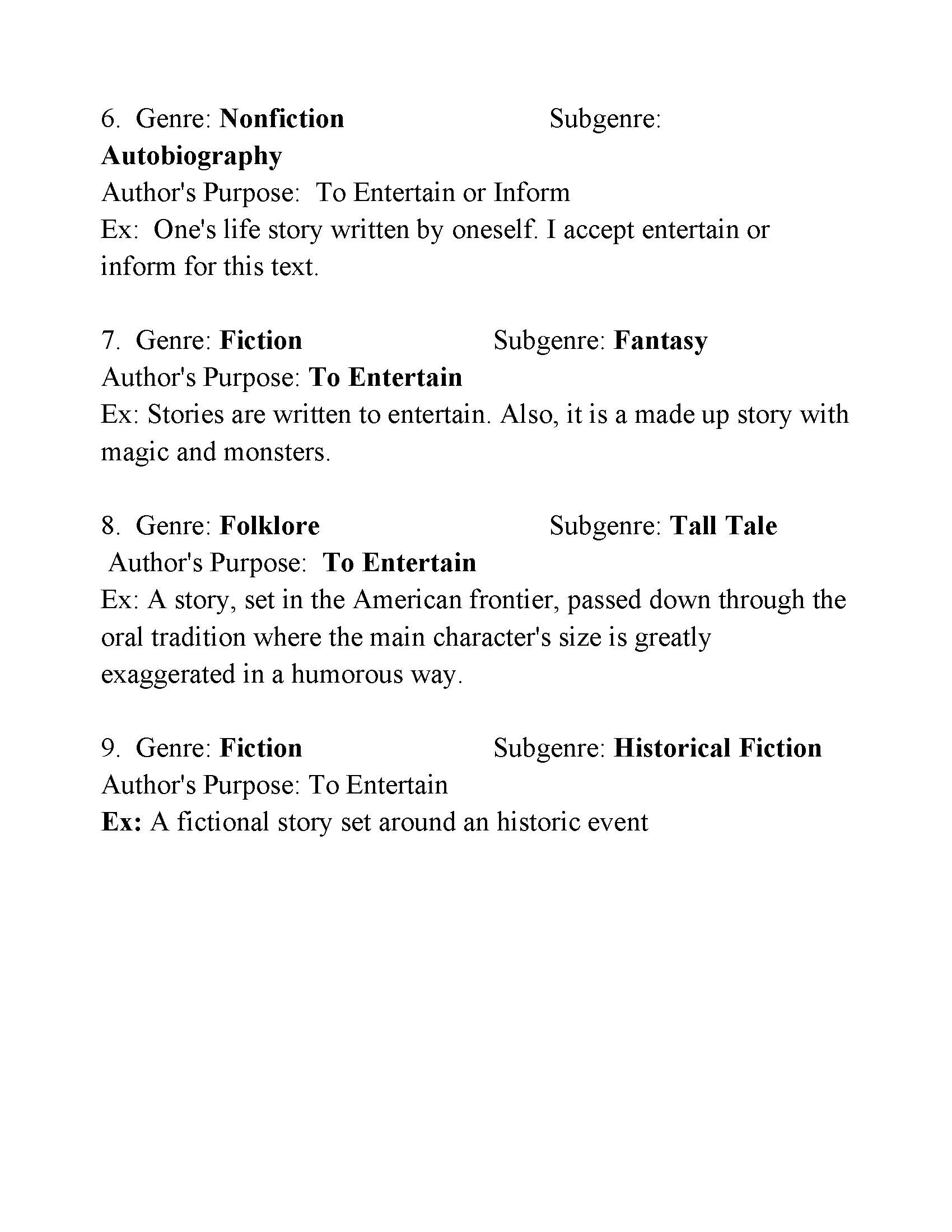 Identifying Authors Purpose Worksheet