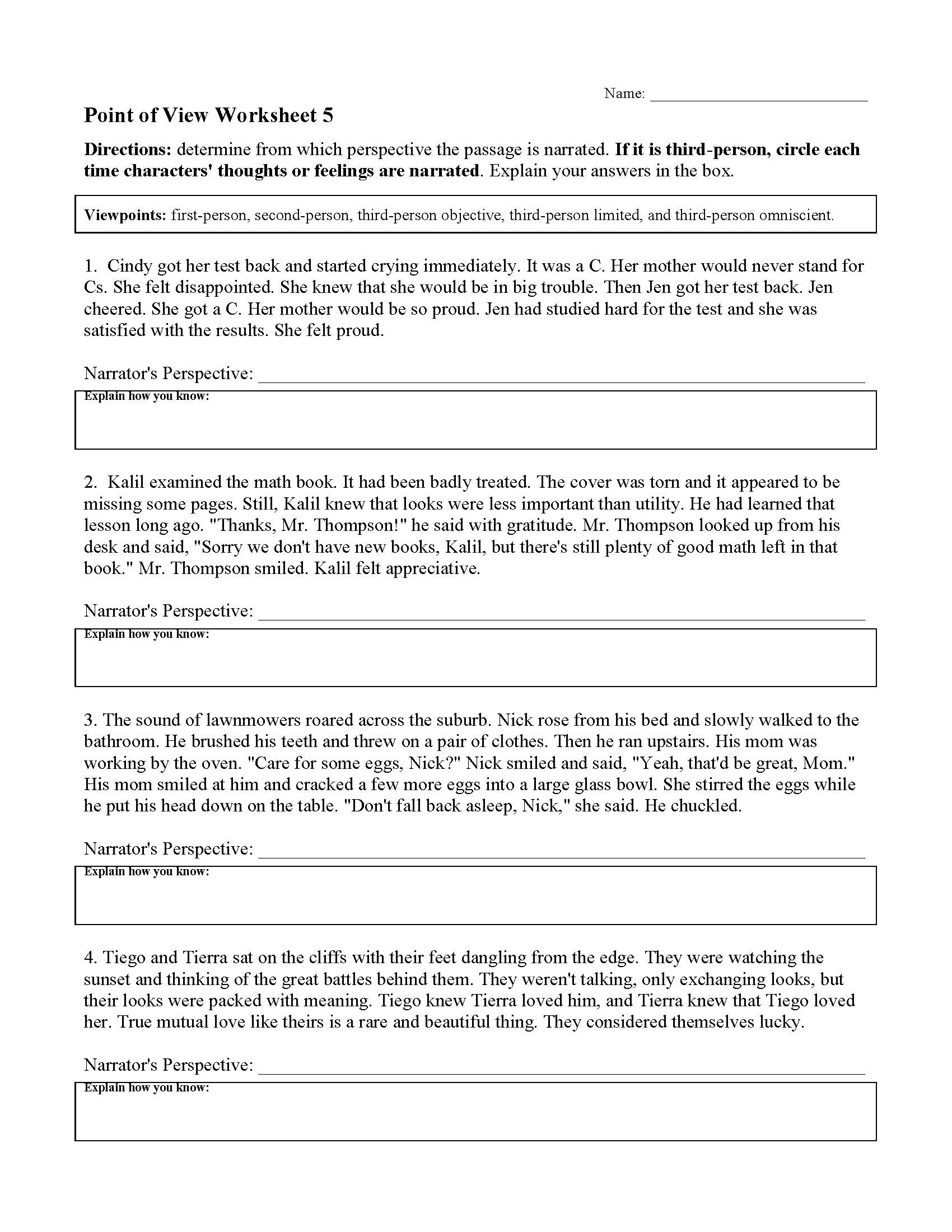 5th-grade-point-of-view-worksheets