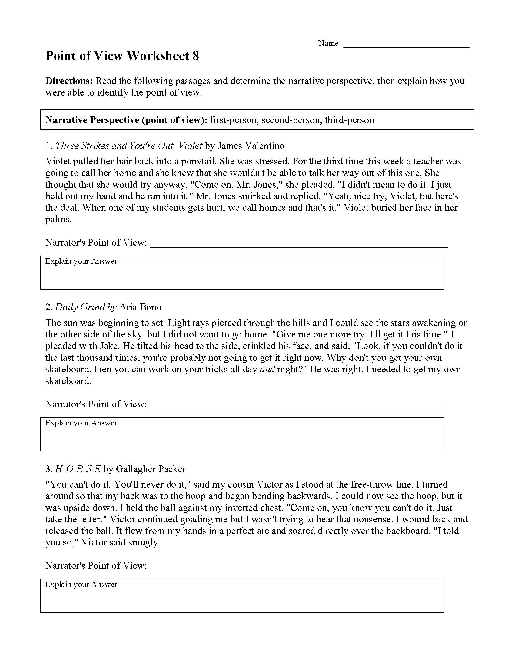 point-of-view-worksheet-2nd-grade