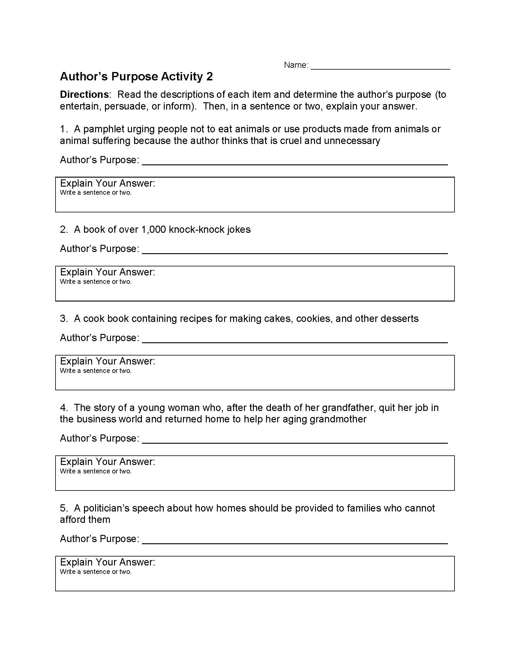 Author's Purpose Review Game (5 types) - U-Know Reading Skills Activity -  Fun in 5th Grade & MORE