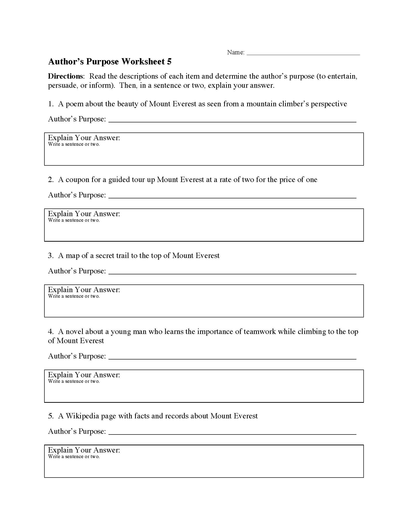 Author's Purpose Review Game (5 types) - U-Know Reading Skills Activity -  Fun in 5th Grade & MORE