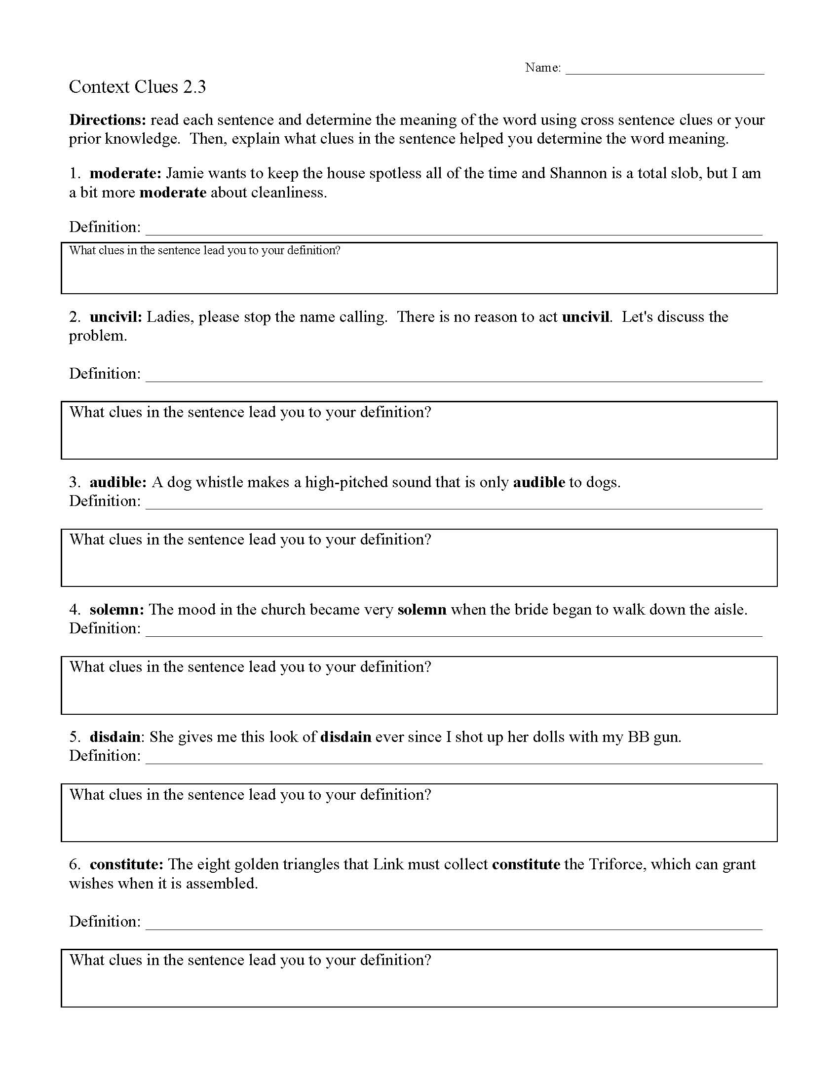 3rd Grade Context Clues Worksheets Worksheets For Kindergarten