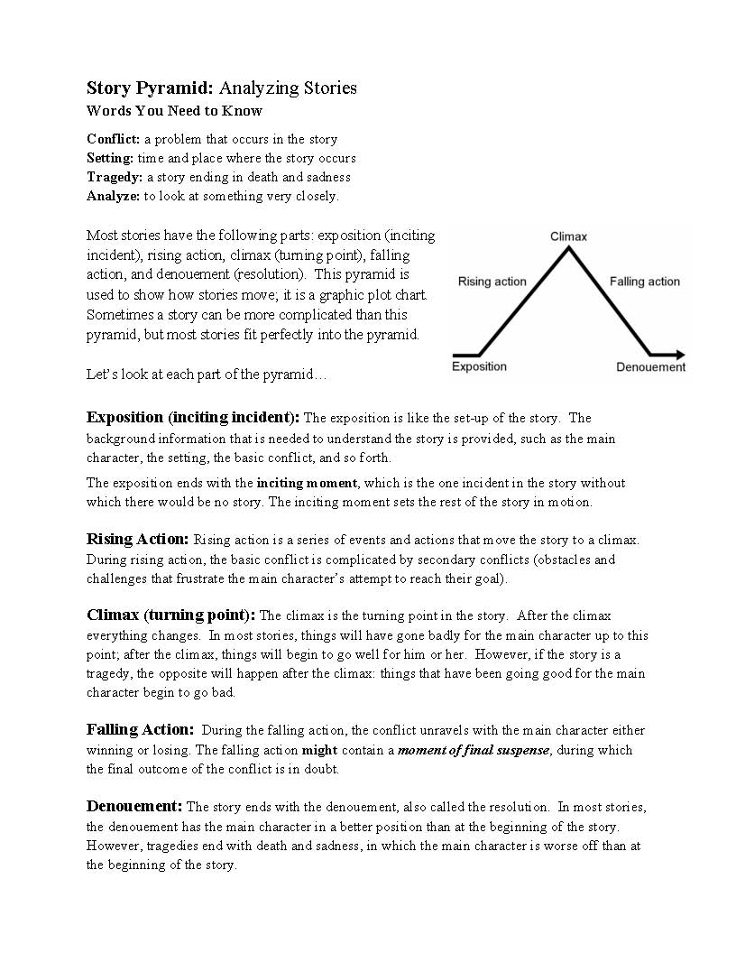 Story Structure Handout Reading Activity