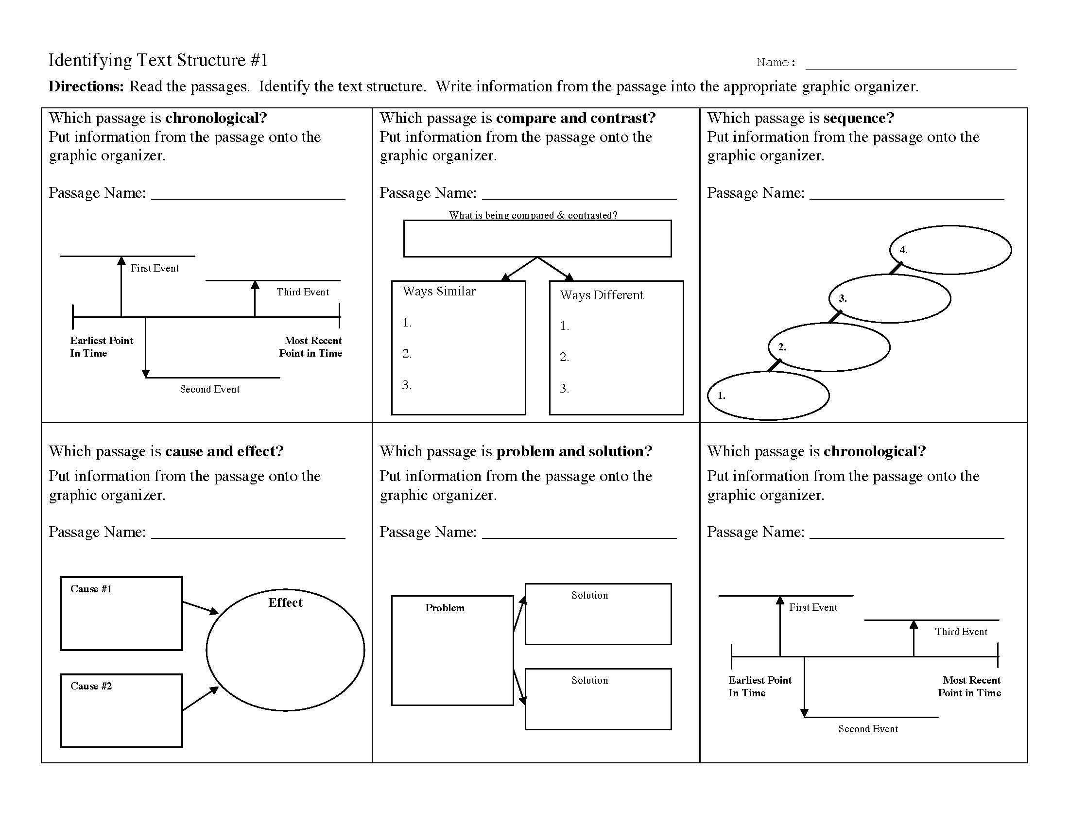 Text Structure Worksheet 1 | Preview