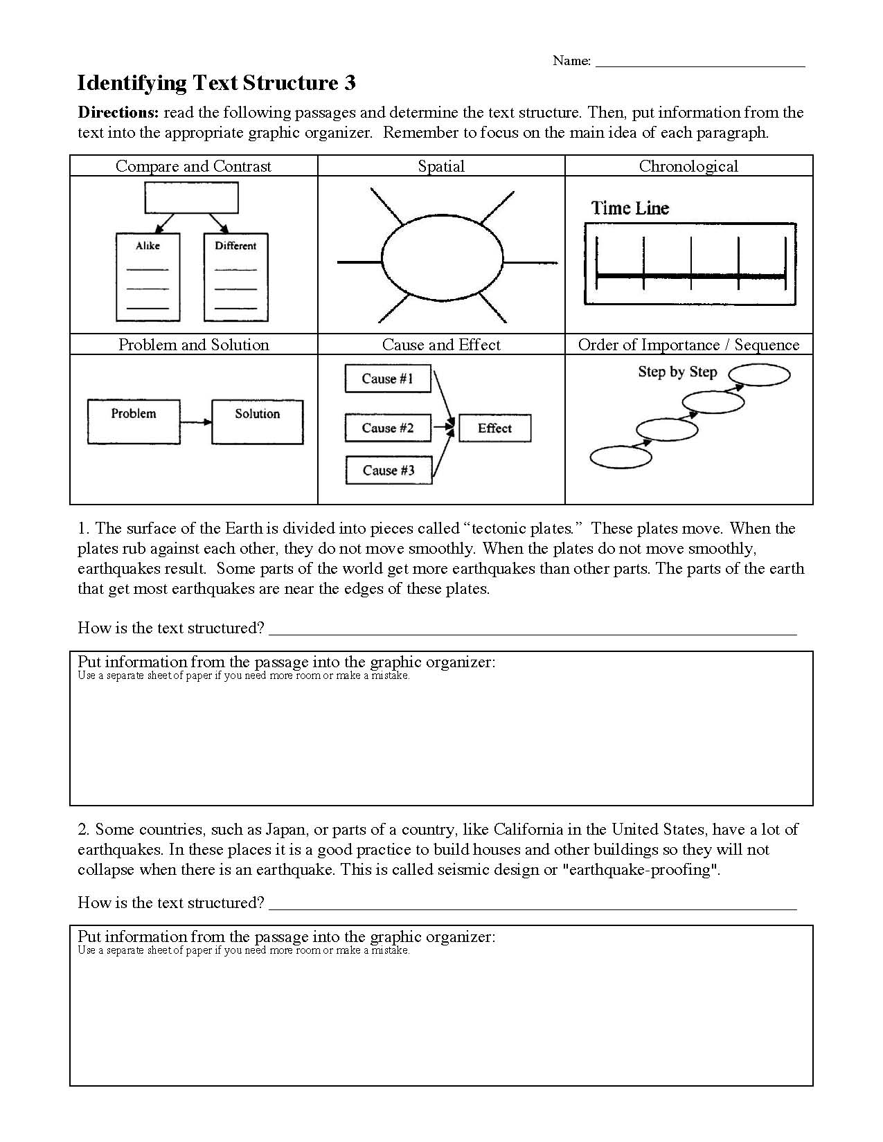 Ereadingworksheets Text Structure Practice 1 - Maryann Kirby's Reading